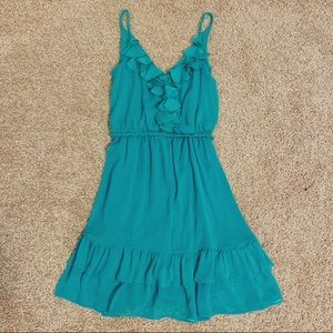 Blue dress with ruffle detail